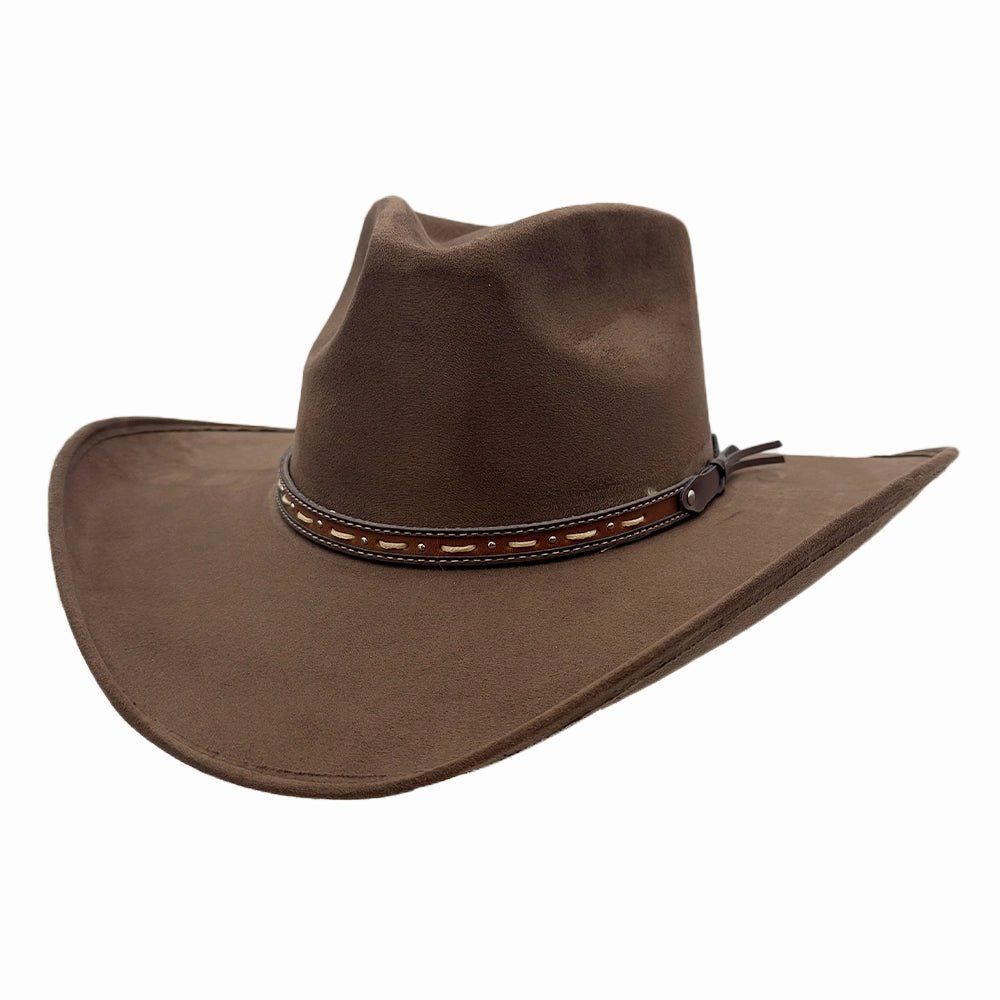 Ace High Mens Suede Teardrop Crown Rancher Cowboy Hat S M